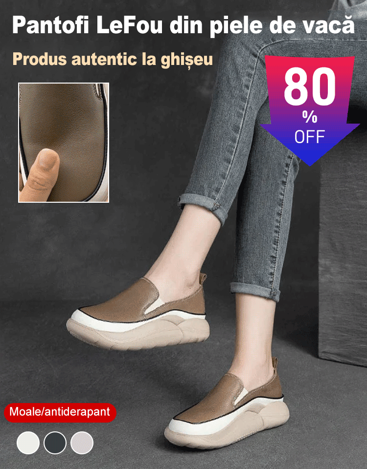 Pantofi LeFou din piele de vacă