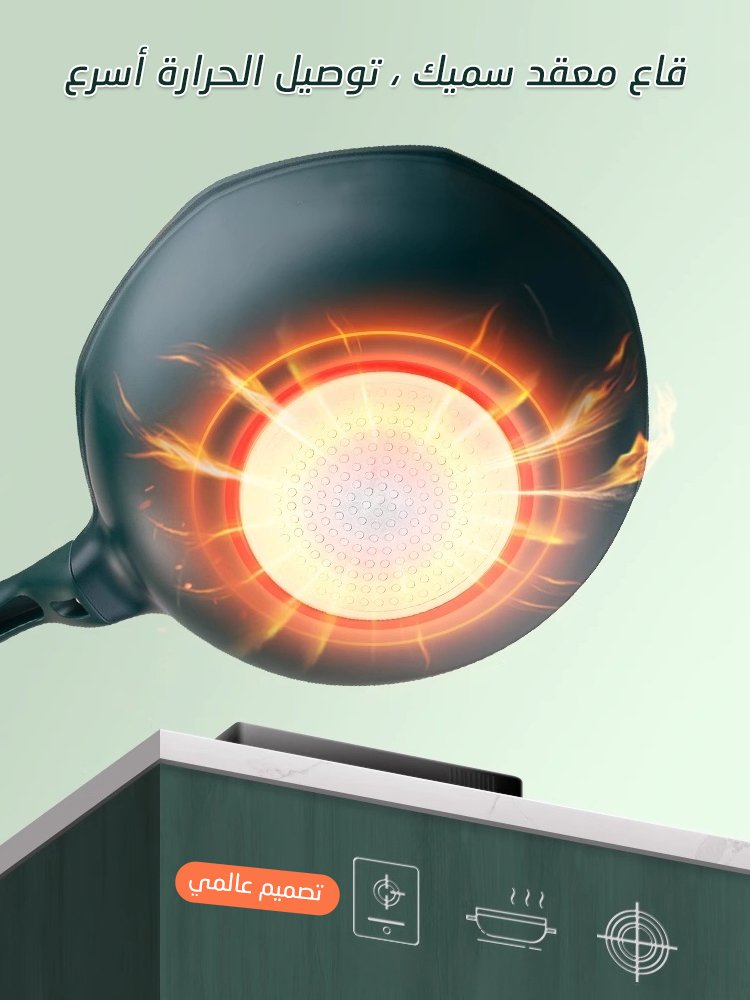 مقلاة غير لاصقة مثمنة الشكل