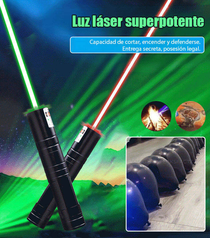 Luz láser de punto único rojo y verde