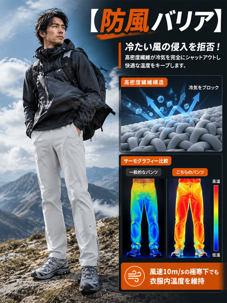 秋冬アウトドア多機能メンズパンツ