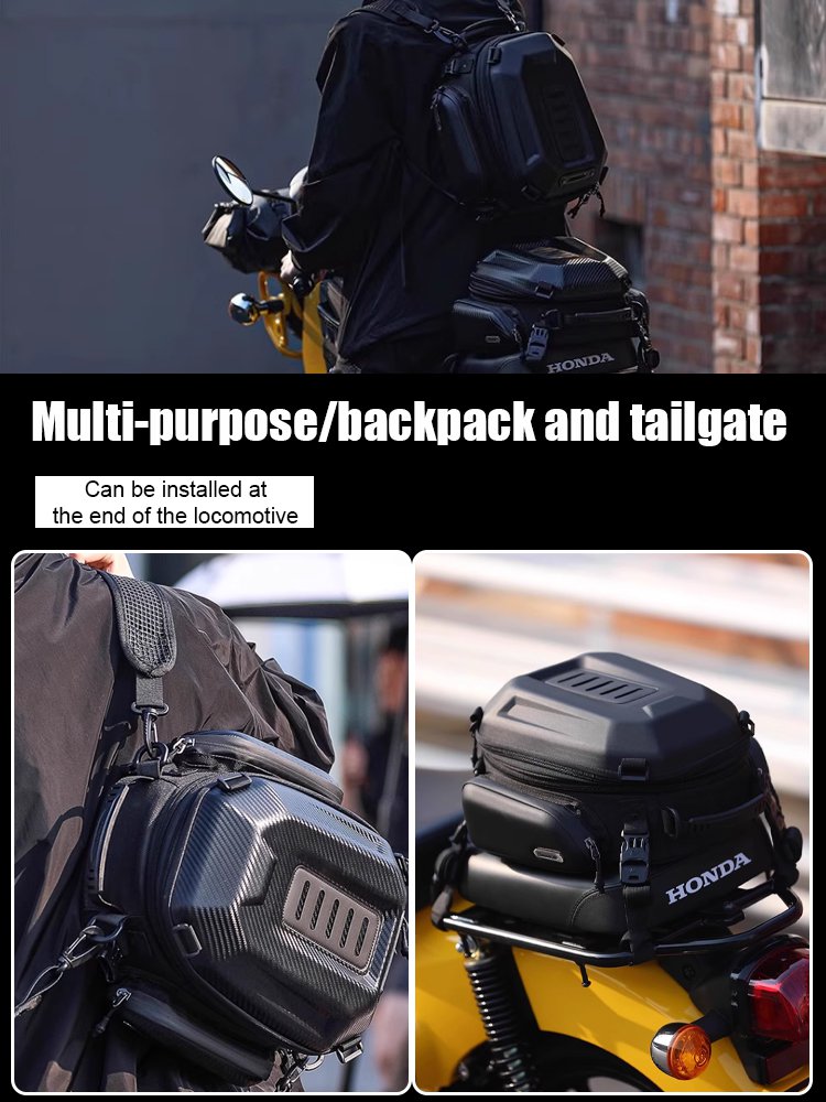 【Anti-theft large capacity】Motorcycle hard shell rear tail bag