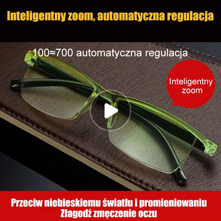Nowe okulary do czytania w kolorze gradientu z inteligentnym zoomem