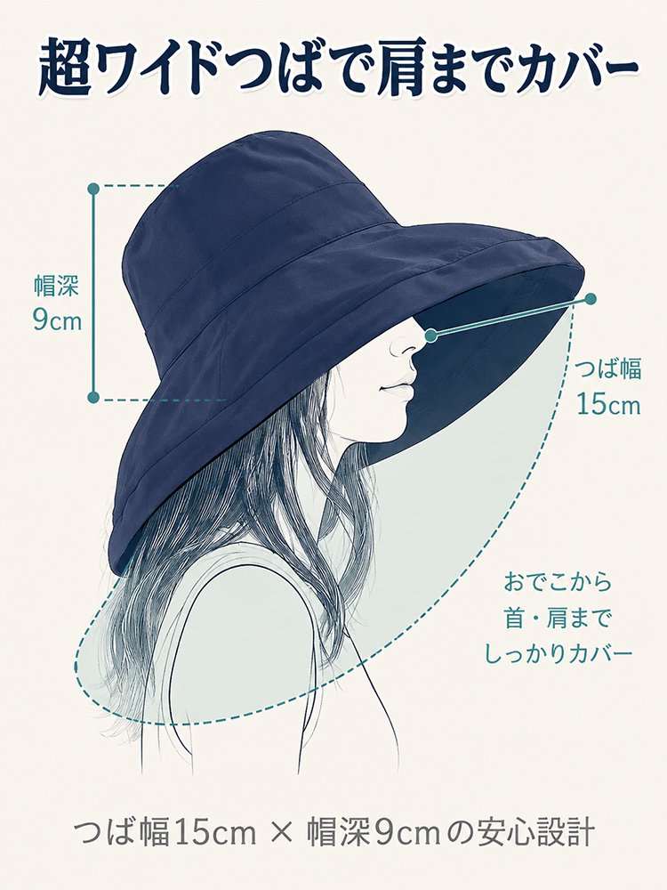 UV対策バケットハット