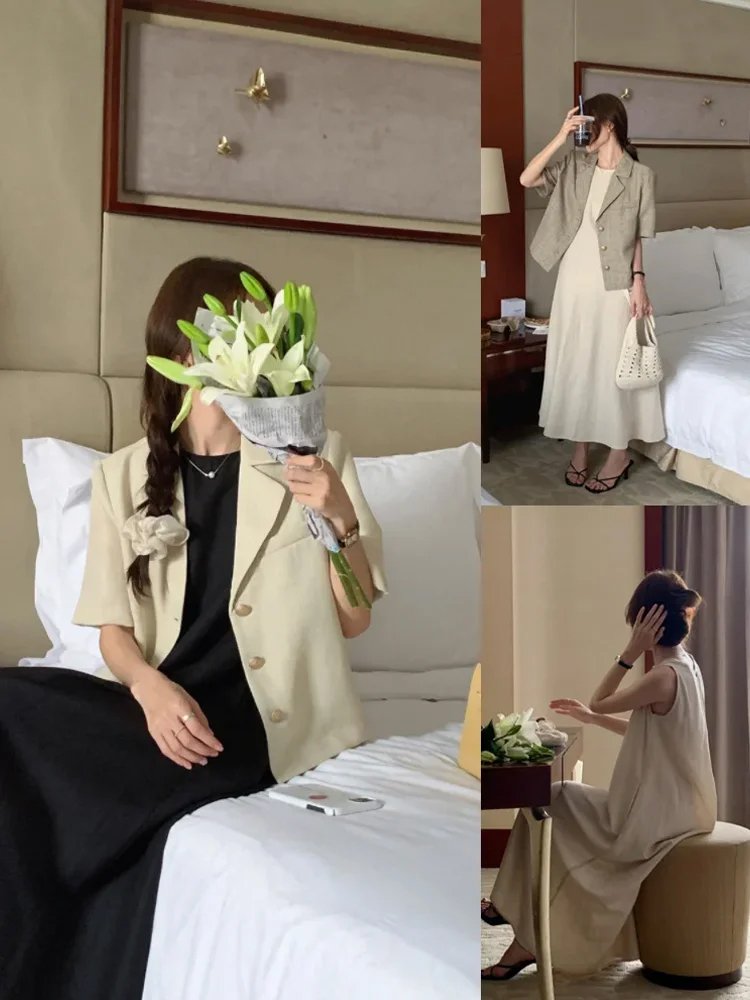 프렌치 루즈핏 캐주얼 롱 원피스