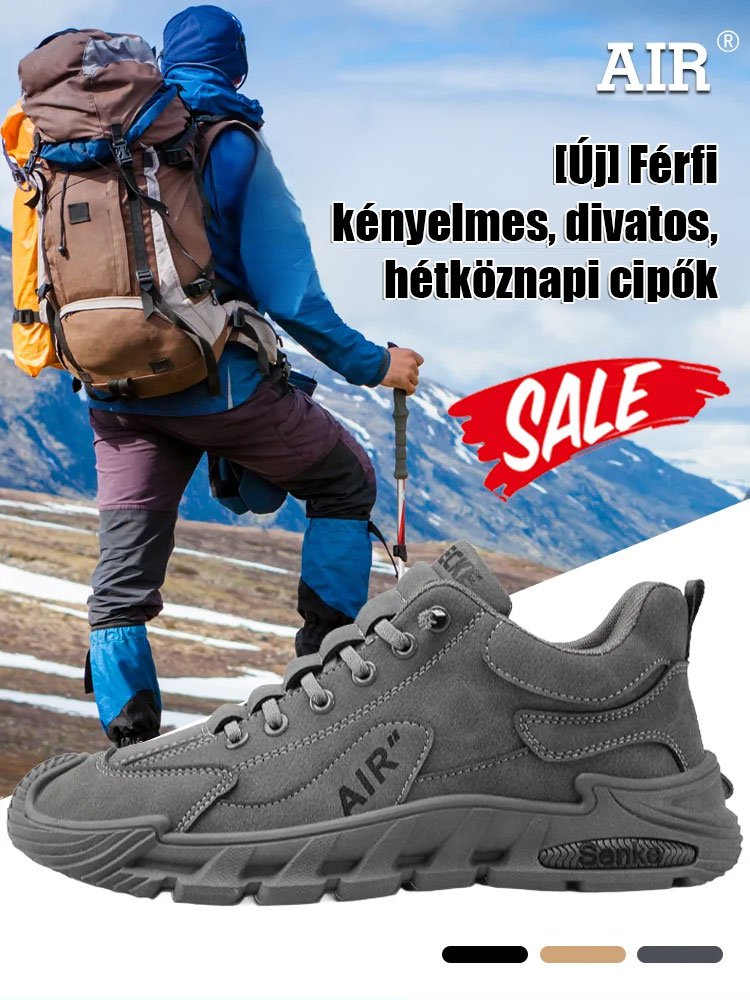 5 cm-es férfi alkalmi vastag talpú munkáscipő