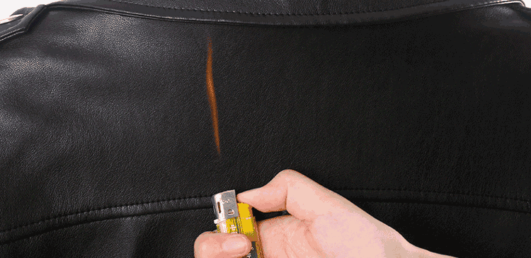 세련된 남성 미디롱 가죽코트 디테일 이미지