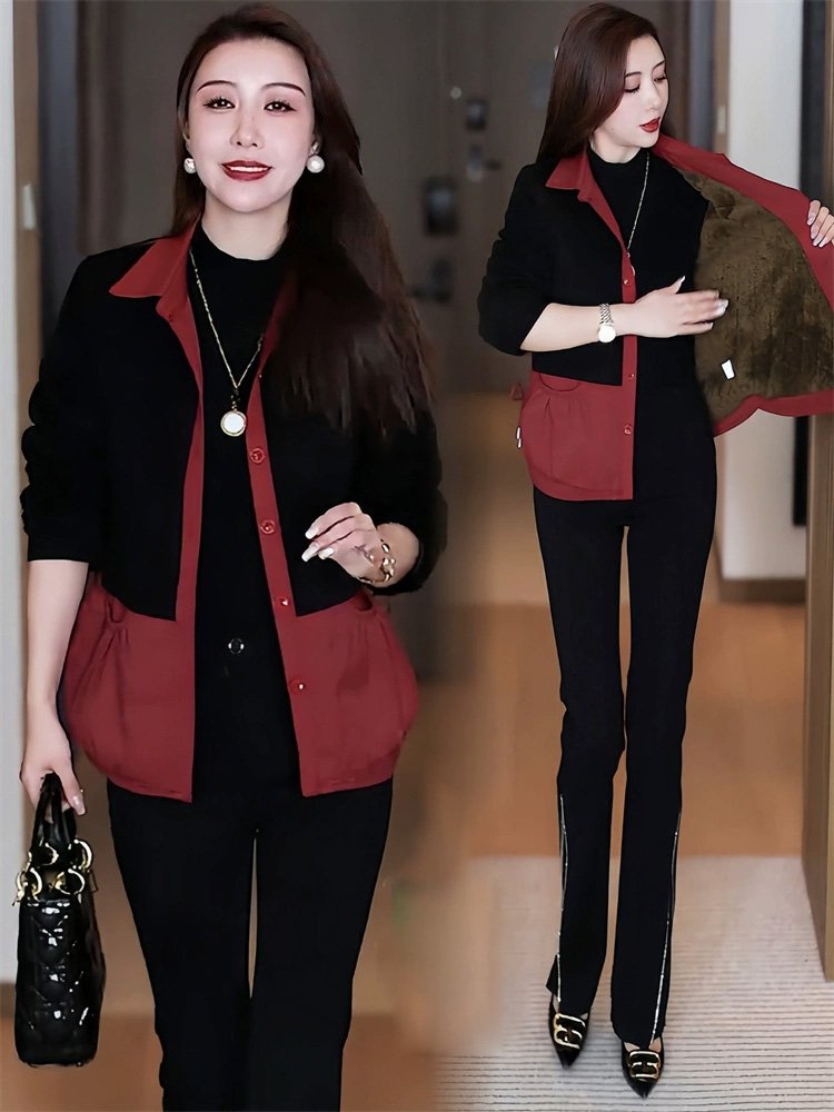 스타일리시 루즈핏 여성용 기모 재킷