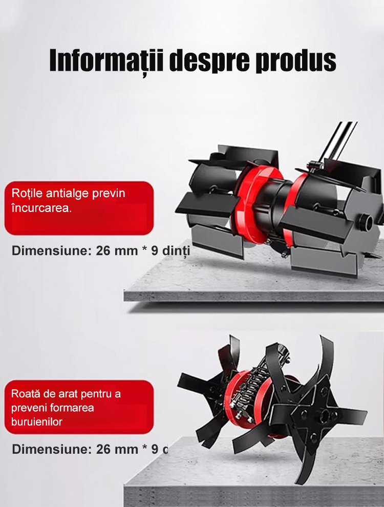 Roată multifuncțională pentru afânarea și erbicidarea solului