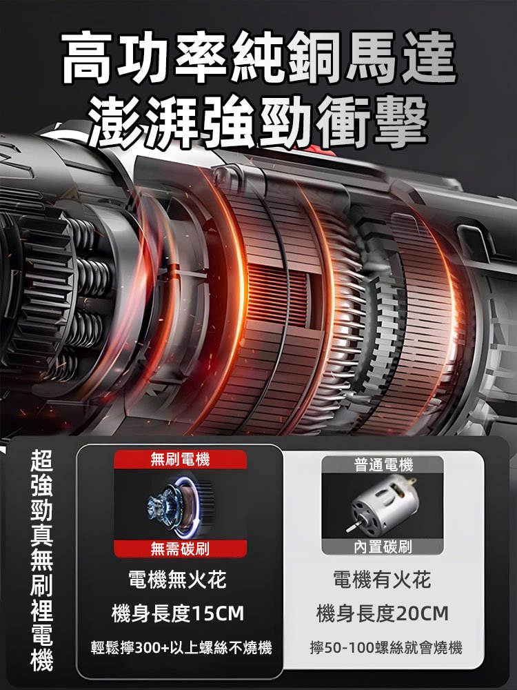 【升級敲擊款】無刷手電筒衝擊鑽