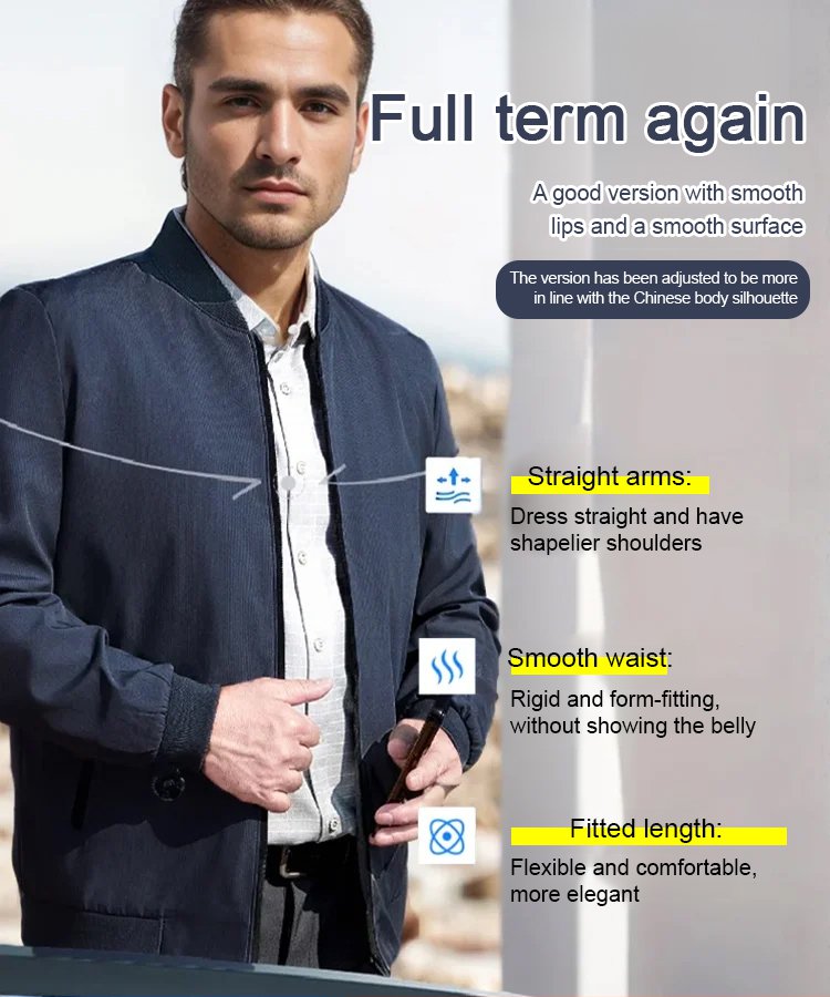 High-end men's business stand collar casual jacket