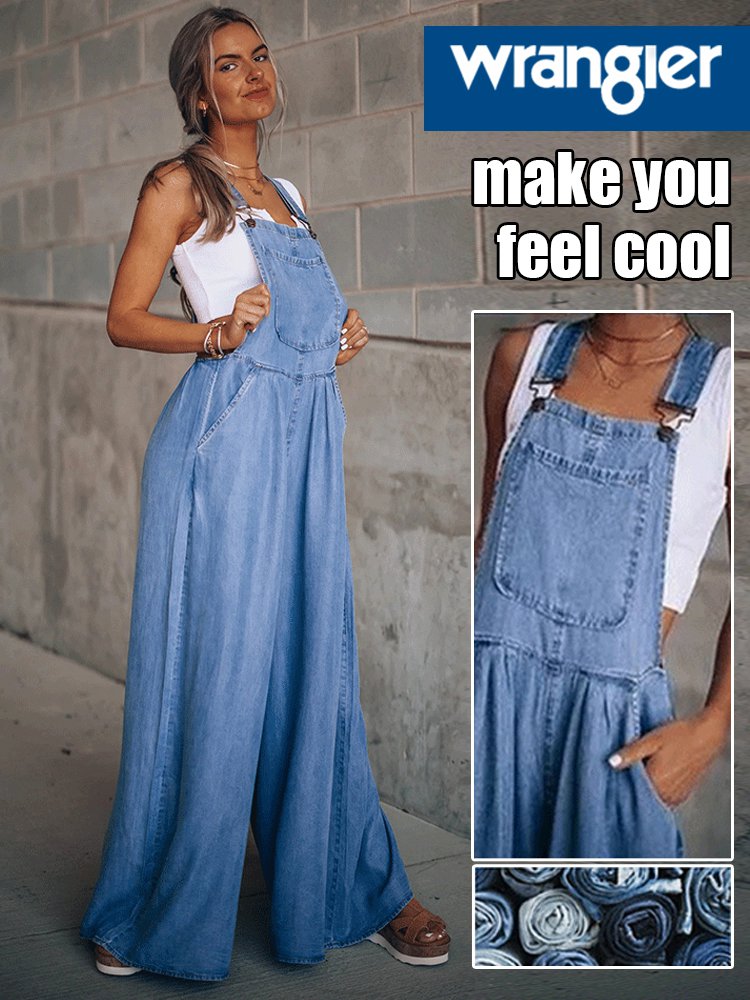[Four colors available] Sleeveless Women's Denim Bib Pants