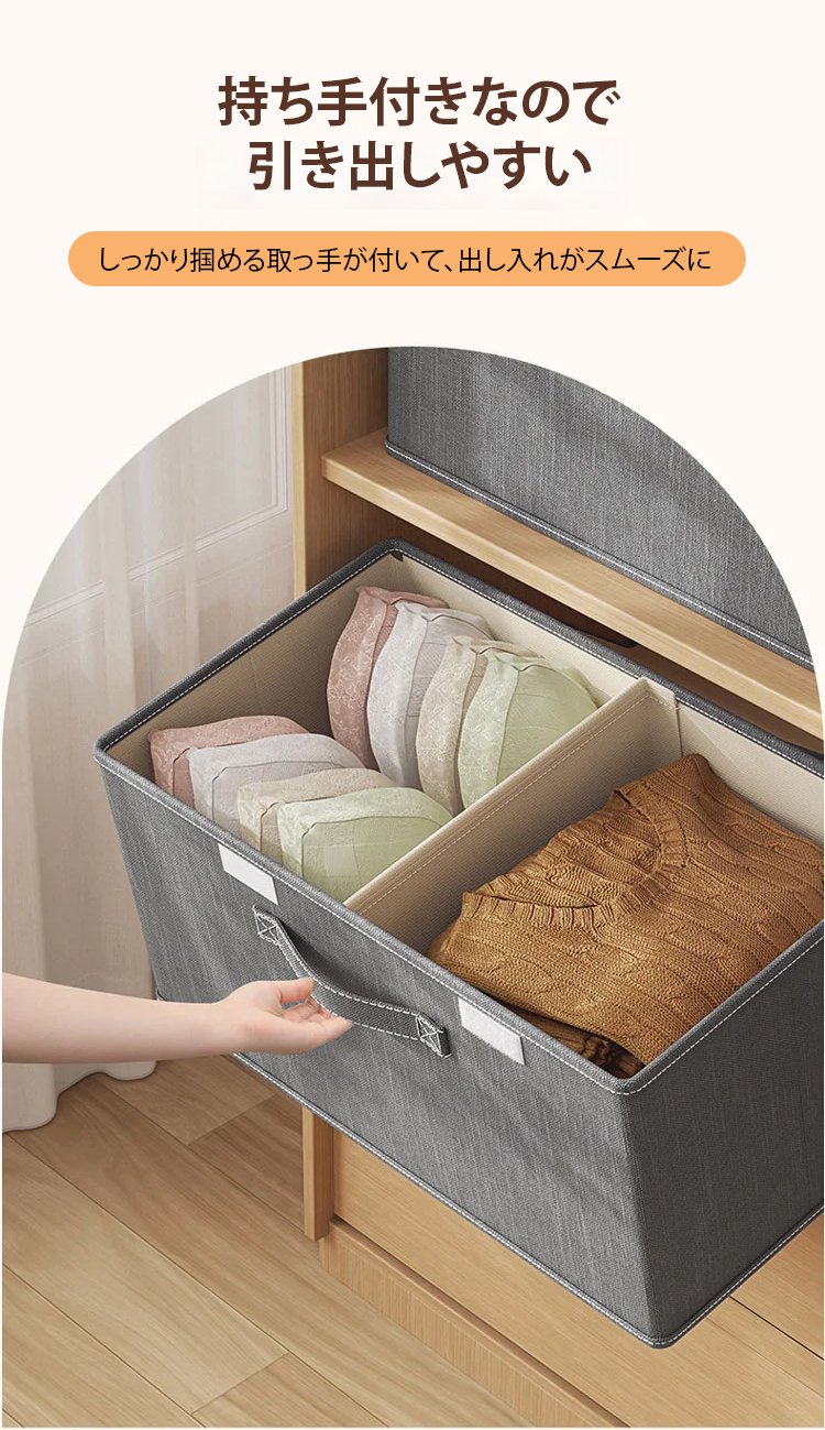 ダブルフタ・仕切り付き収納ケース