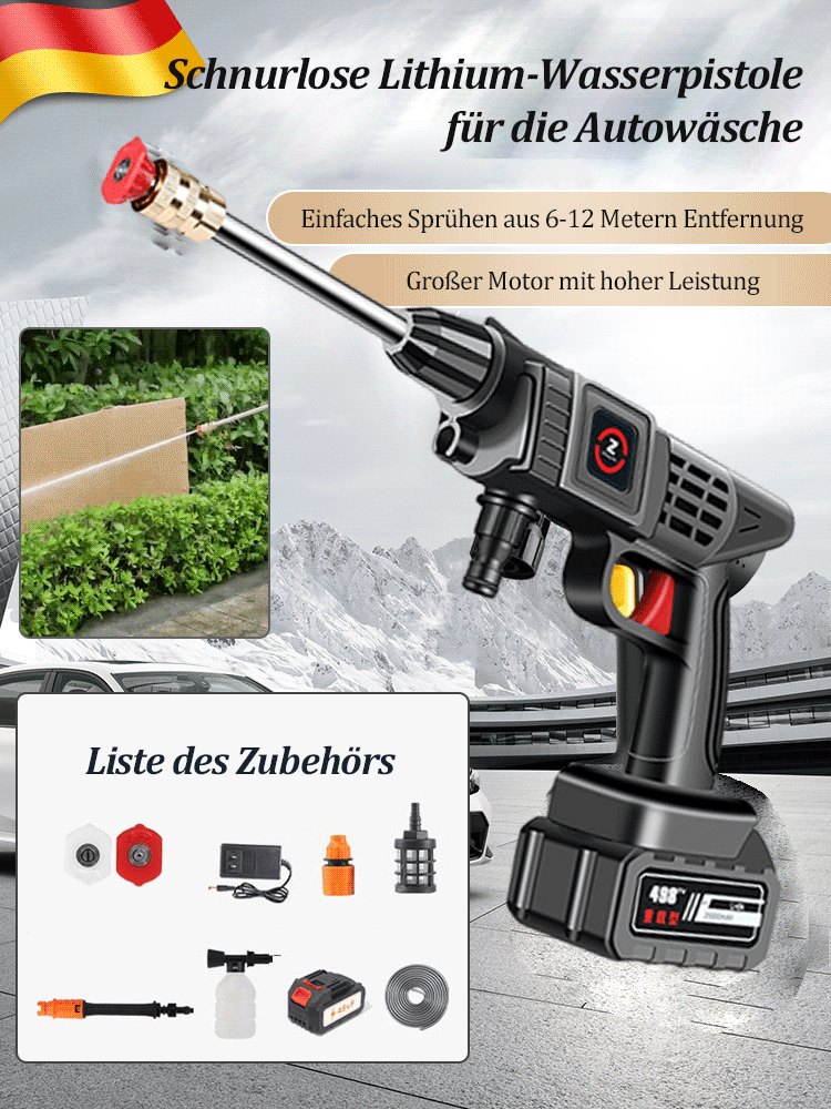 Kabellose Lithium-Autowaschwasserpistole