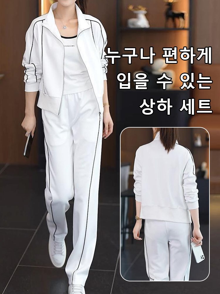여성용 재킷 팬츠 트레이닝 세트