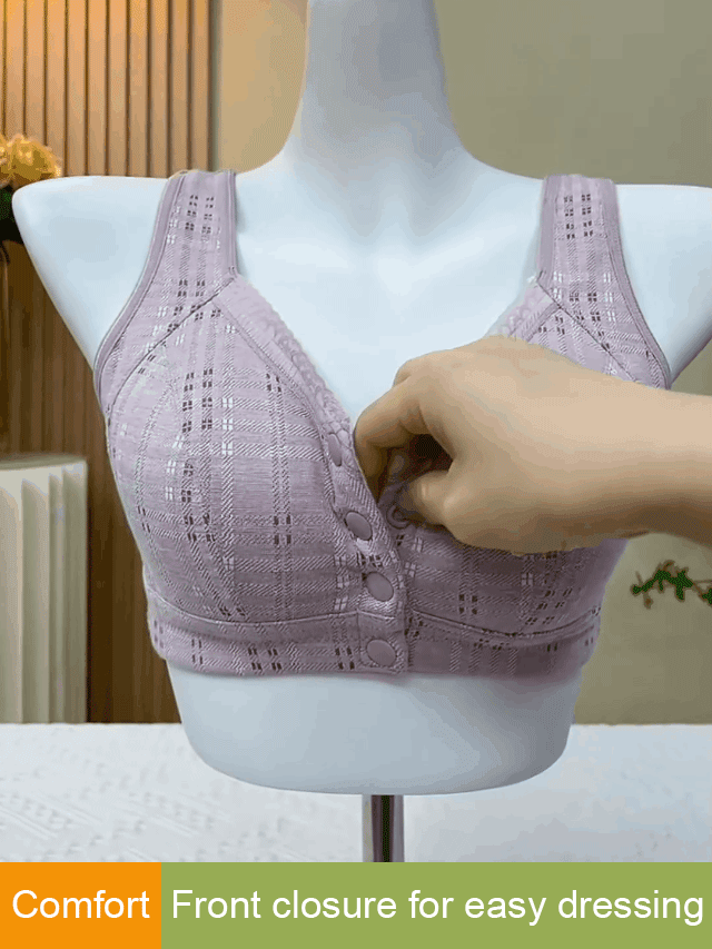 [Cotton] Thin front closure vest-style bra for middle-aged and elderly people