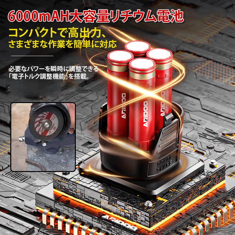 ミニリチウムバッテリーアングルグラインダー