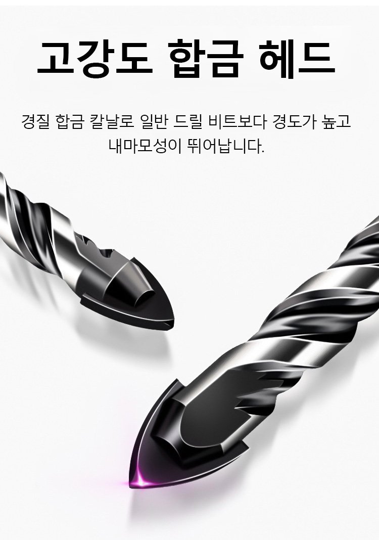 드릴에 장착된 합금 삼각 드릴 비트 사용 예시