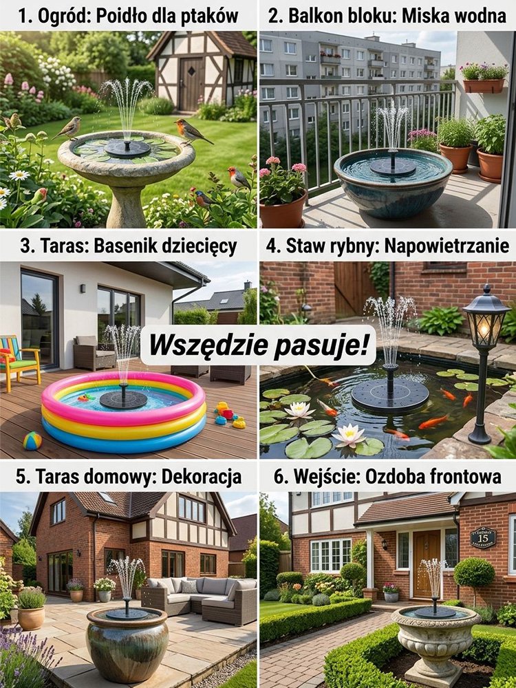 【Z tlenieniem】Dwufunkcyjna zewnętrzna automatyczna fontanna słoneczna