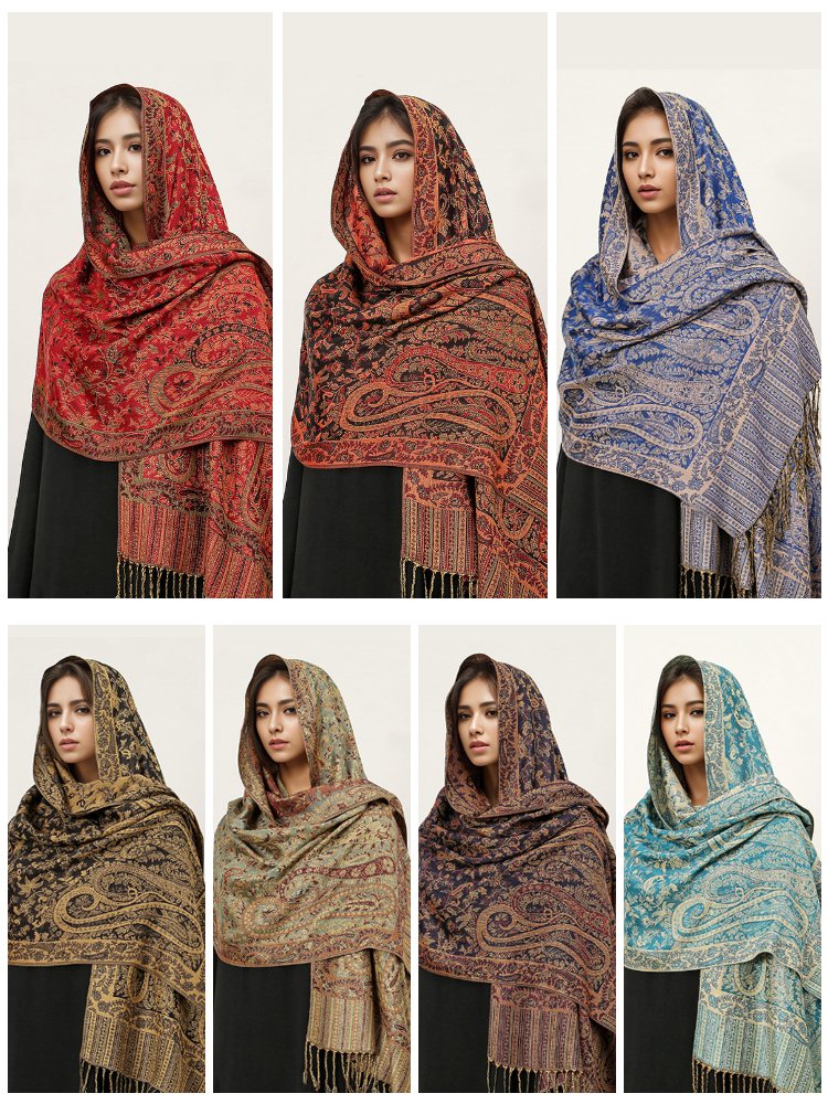 شال كشمير محبوك يدويا "حرفية أصلية من إيران"