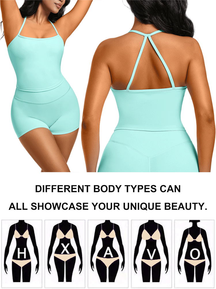 Suspender top high waist yoga shorts quick dry suit