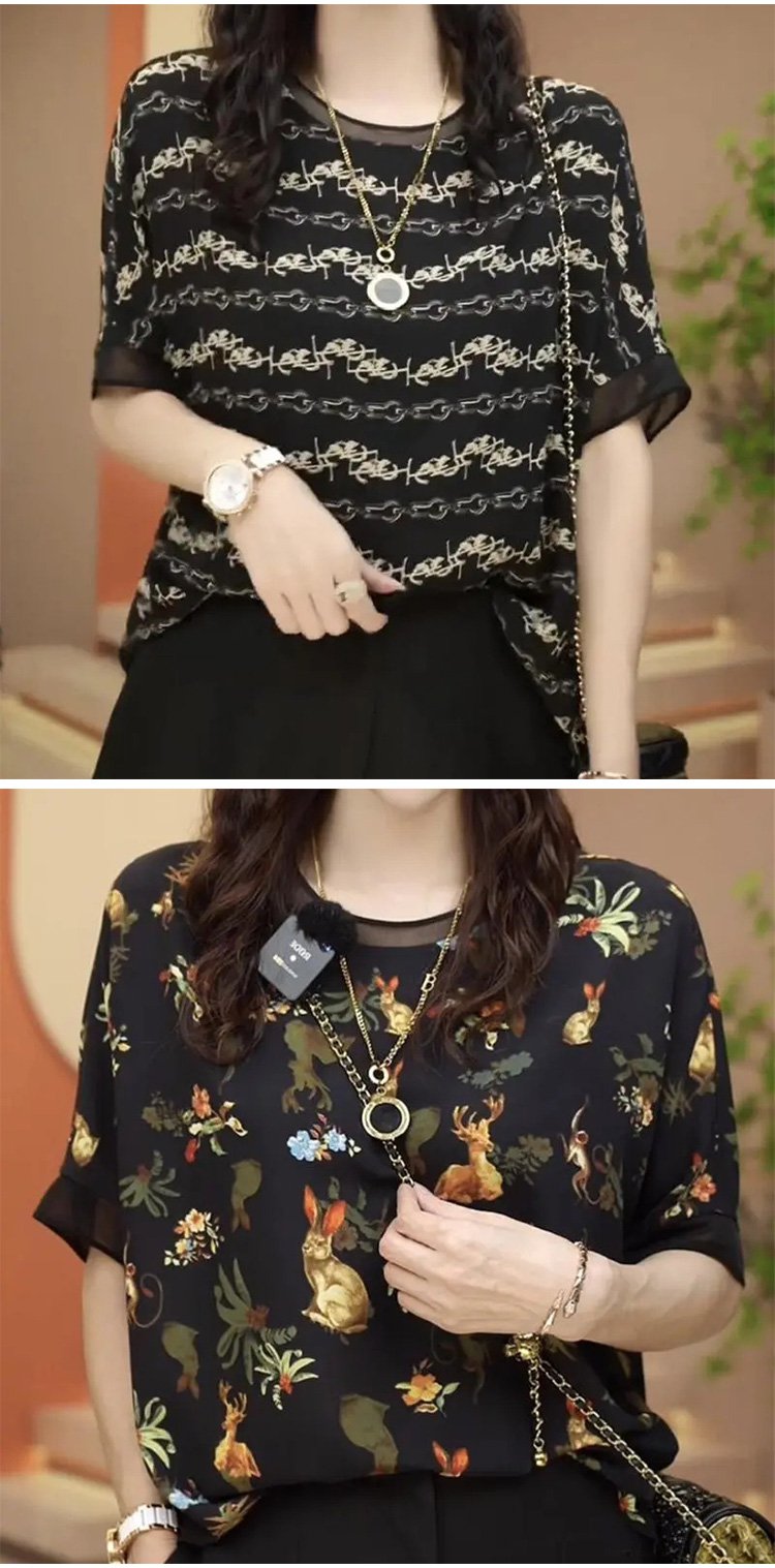 動きやすい5分袖ブラウスの着用イメージ