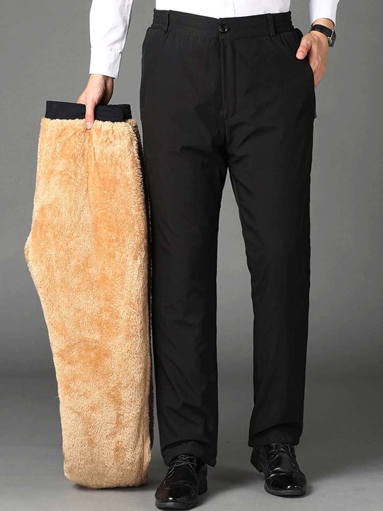 男士加絨加厚保暖西裝褲