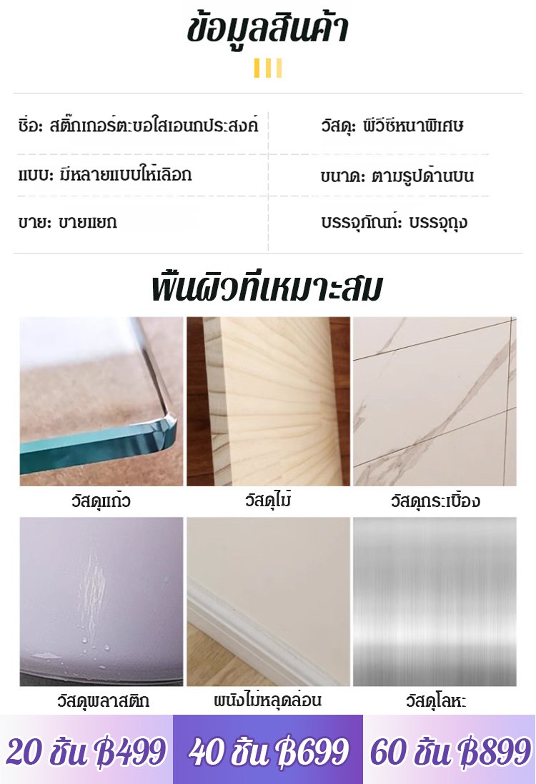 [ไม่หลุดแม้ว่าผนังพัง] สติกเกอร์ตะขอโปร่งใสไร้รอยต่อ