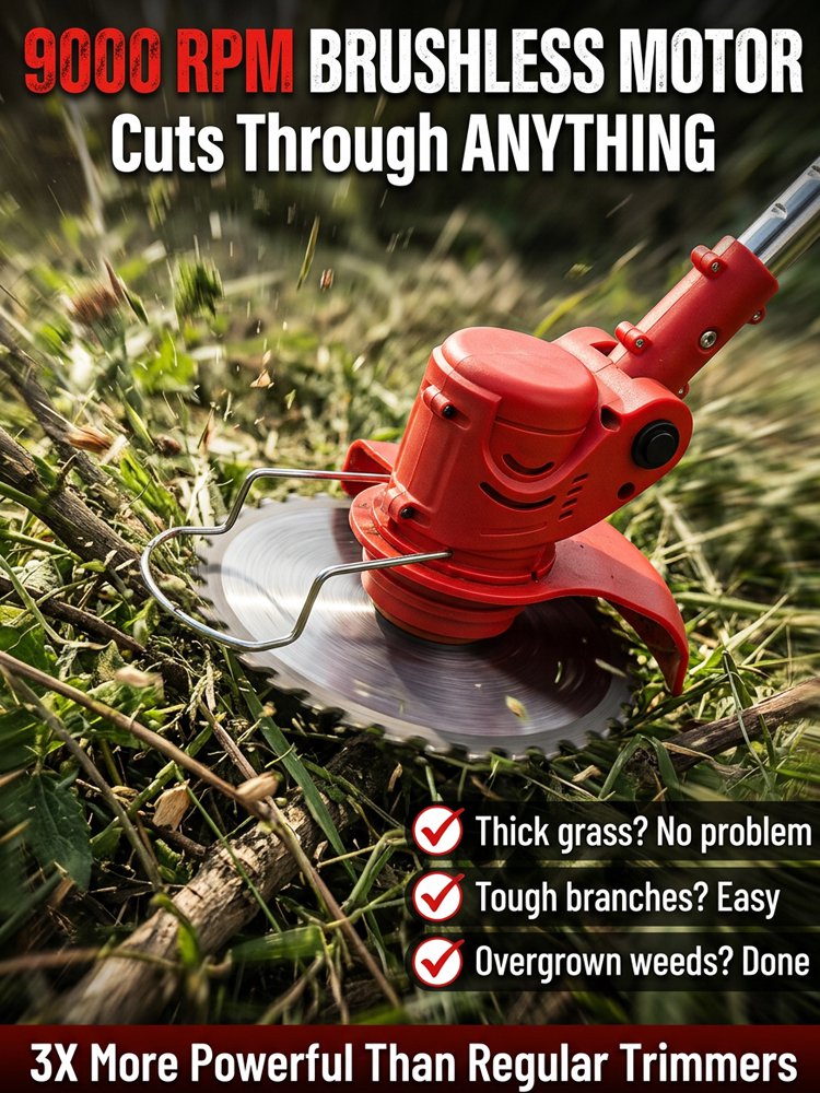 【Ultra-long Endurance】 Electric Folding Lawn Mower