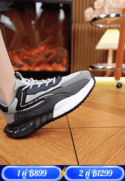 【เพิ่มความสูง 5CM】รองเท้ากีฬาพื้นยาง มีความยืดหยุ่นสูง