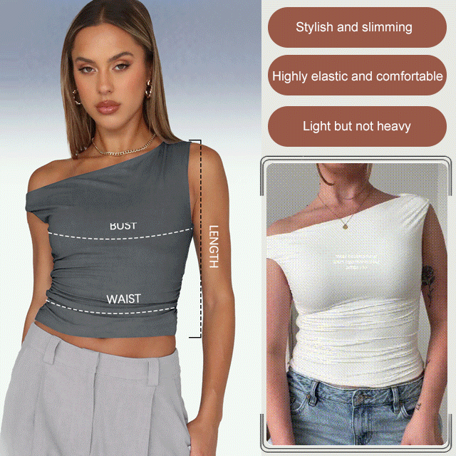 Versatile Solid Color Off-Shoulder Tank Top