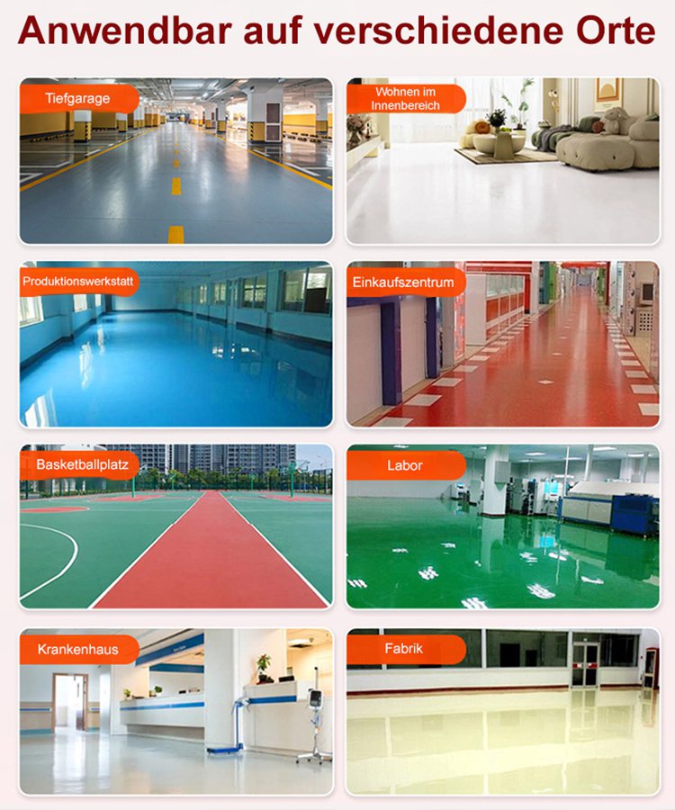 【Wasserbasierte Epoxidharzbodenbeschichtung mehrfarbig】Böden glänzen mehr als Spiegel