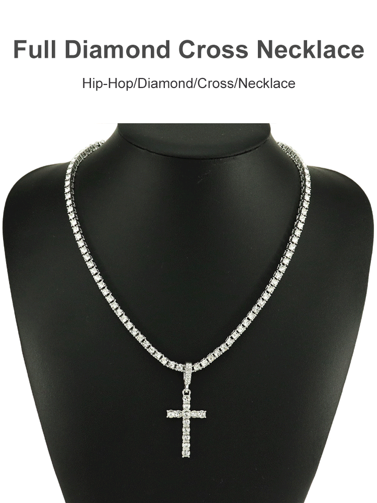 Full Diamond Cross Necklace