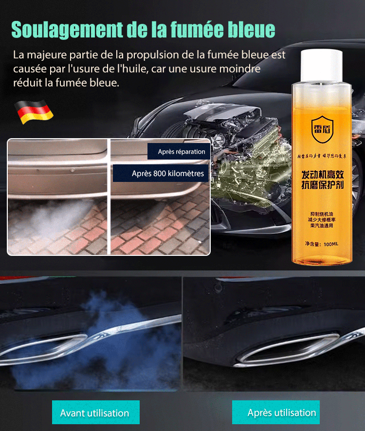 Agent protecteur anti-usure du moteur à haut rendement