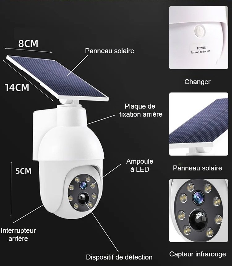 Caméra de surveillance simulée pour lampadaire