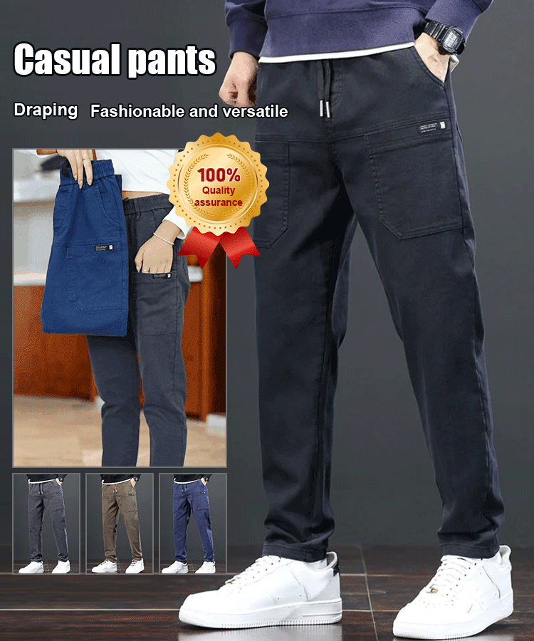 men's six pocket work casual pants