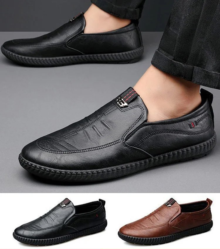  Men's slip-on business casual leather shoes
