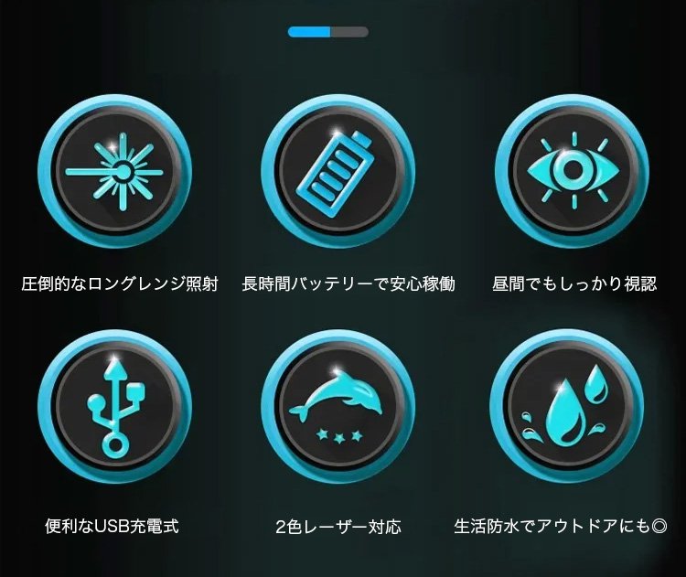 高輝度レーザーを照射するUSB充電式ポインター