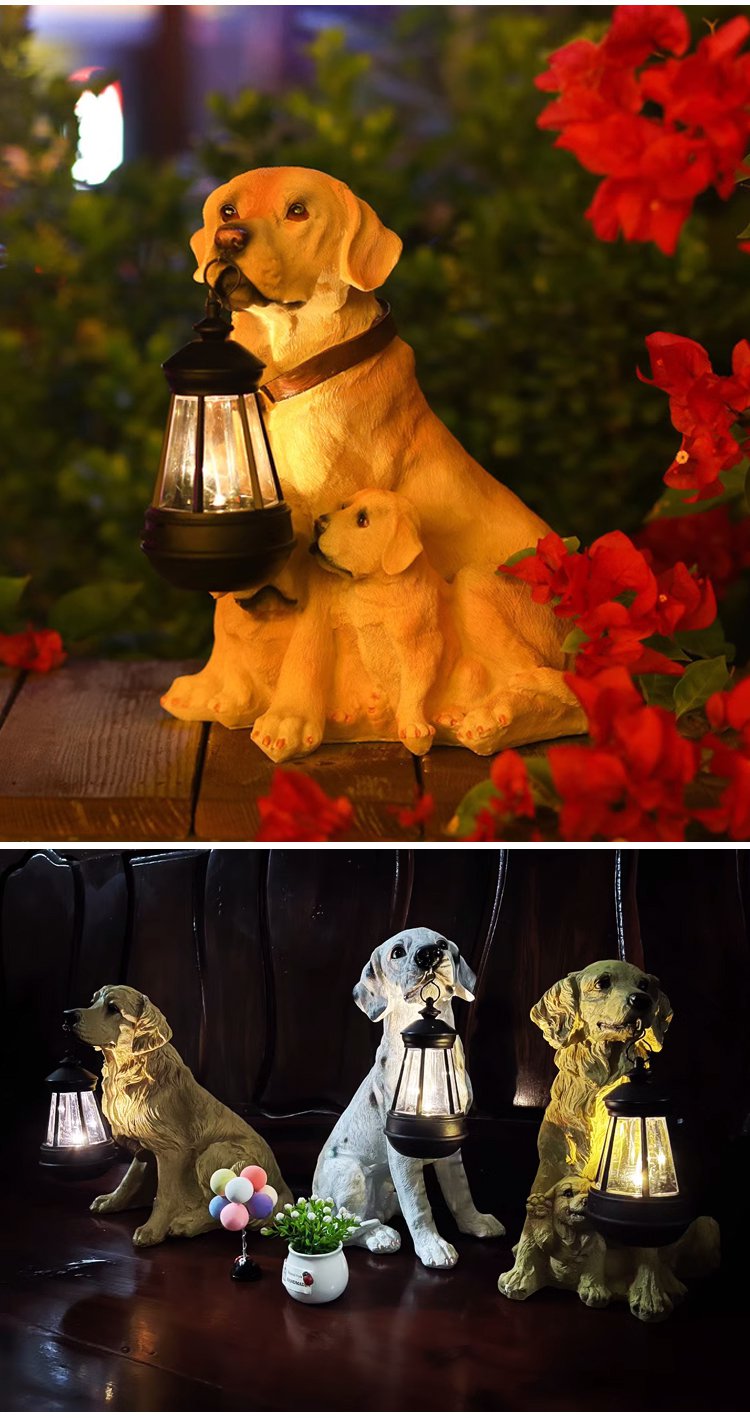 子犬像ランタンオーナメントのサイズ比較