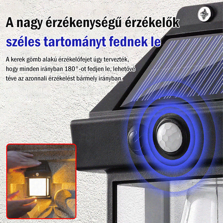 Napelemes kültéri LED udvarlámpa