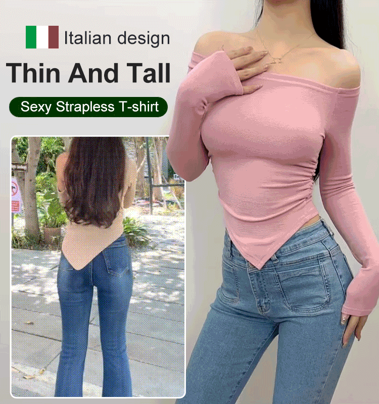 Seductive Off-Shoulder Irregular T-Shirt