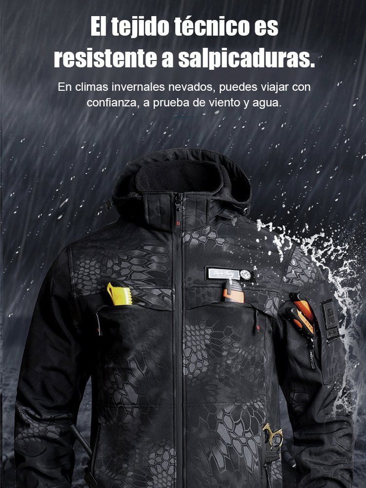 Chaqueta de asalto al aire libre impermeable, cortaviento y forrada.
