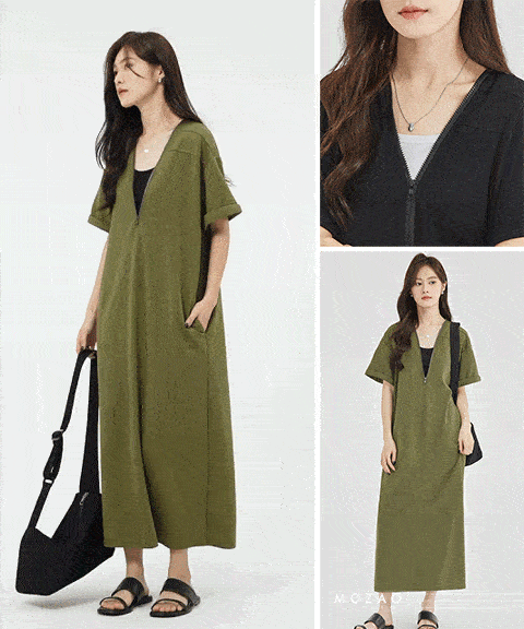 着痩せロングワンピース