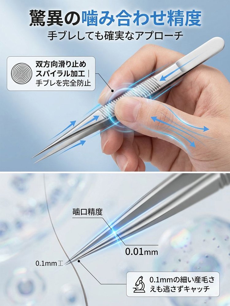 【医療グレード316Lステンレス】毛穴・角栓ケア専用ピンセット