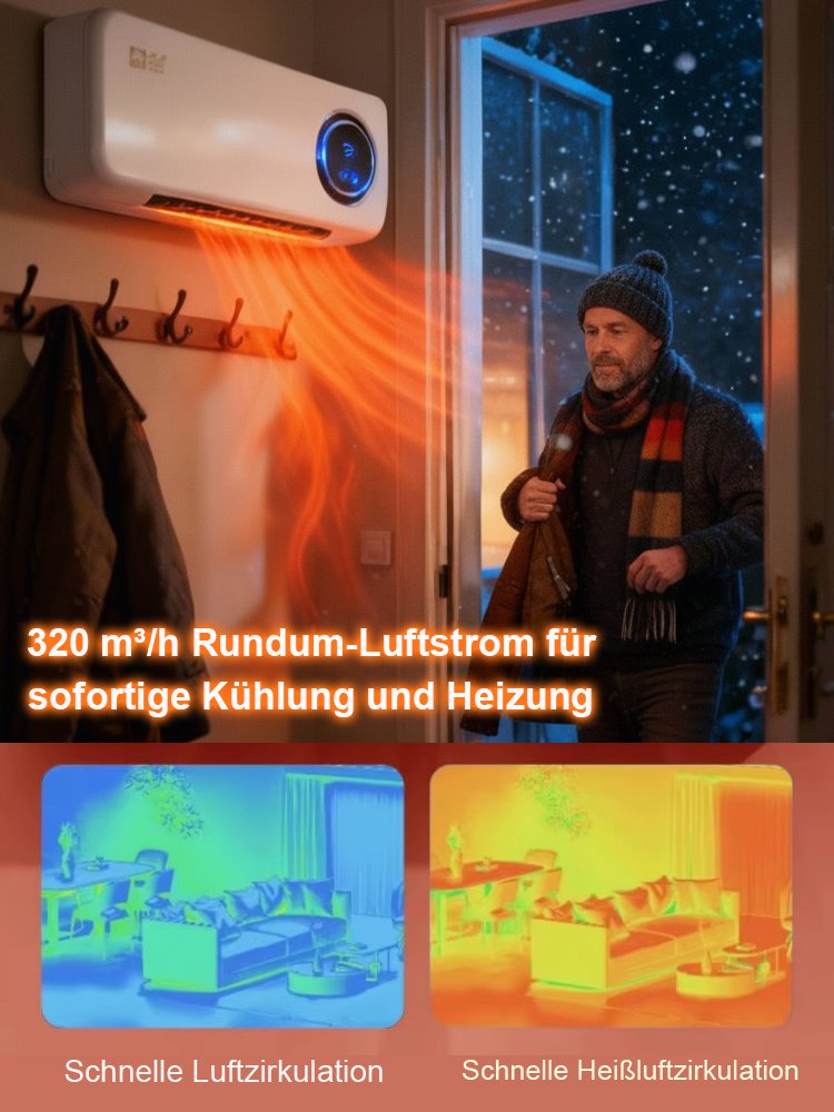 Mobiler Mini-Klimaanlagen-Heizer ohne Bohren für Zuhause