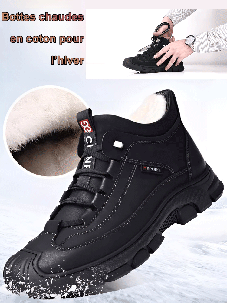 Chaussures en cuir chaud rembourrées pour hommes