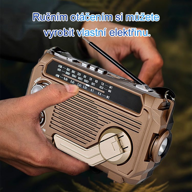 Nouzové ruční dynamo rádio
