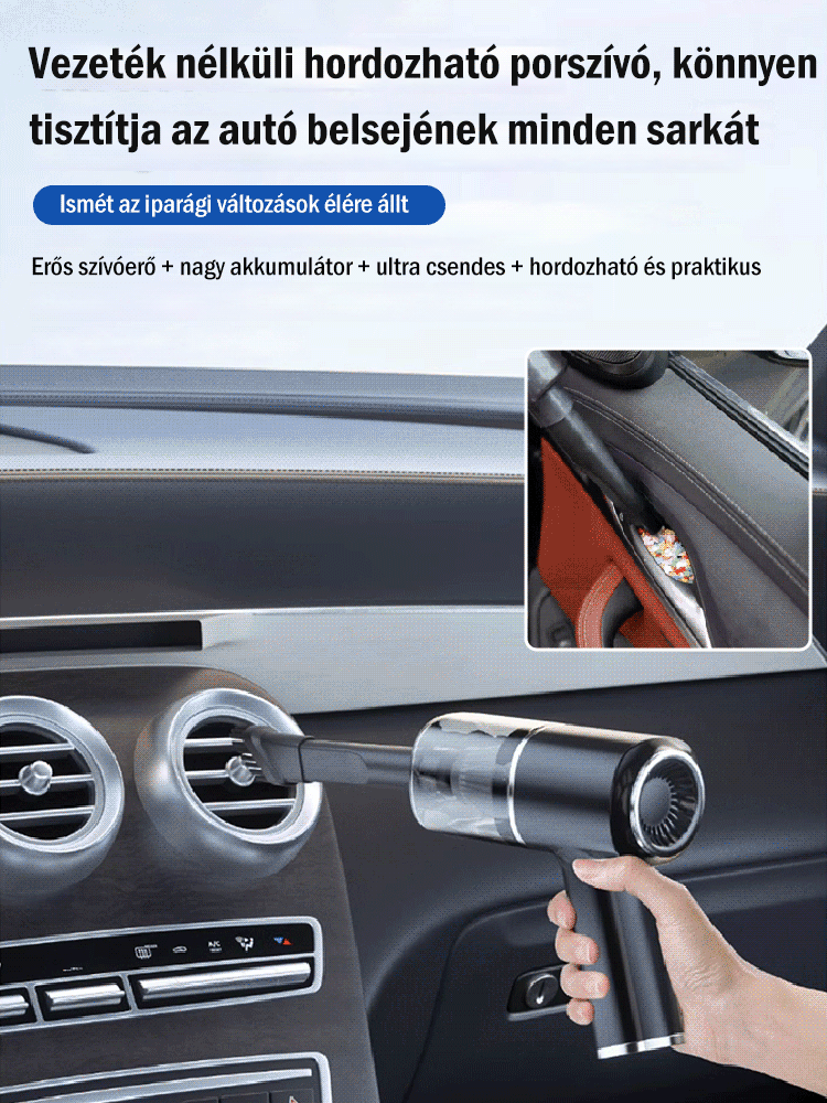 Multifunkciós hordozható autós porszívó