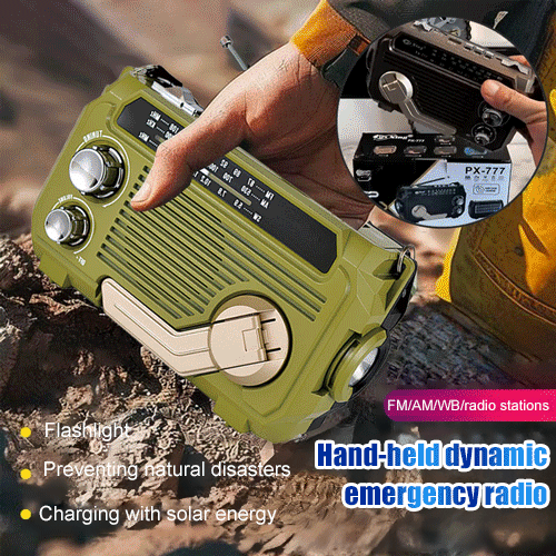Emergency hand crank radio