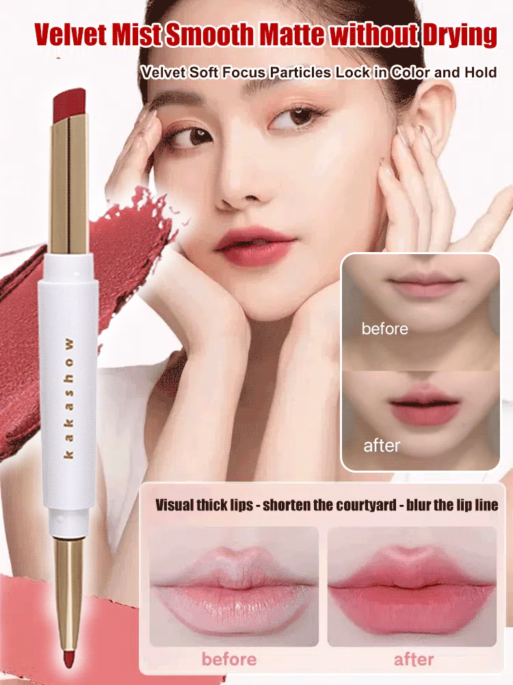 Kakashow soft mist double-head lip liner