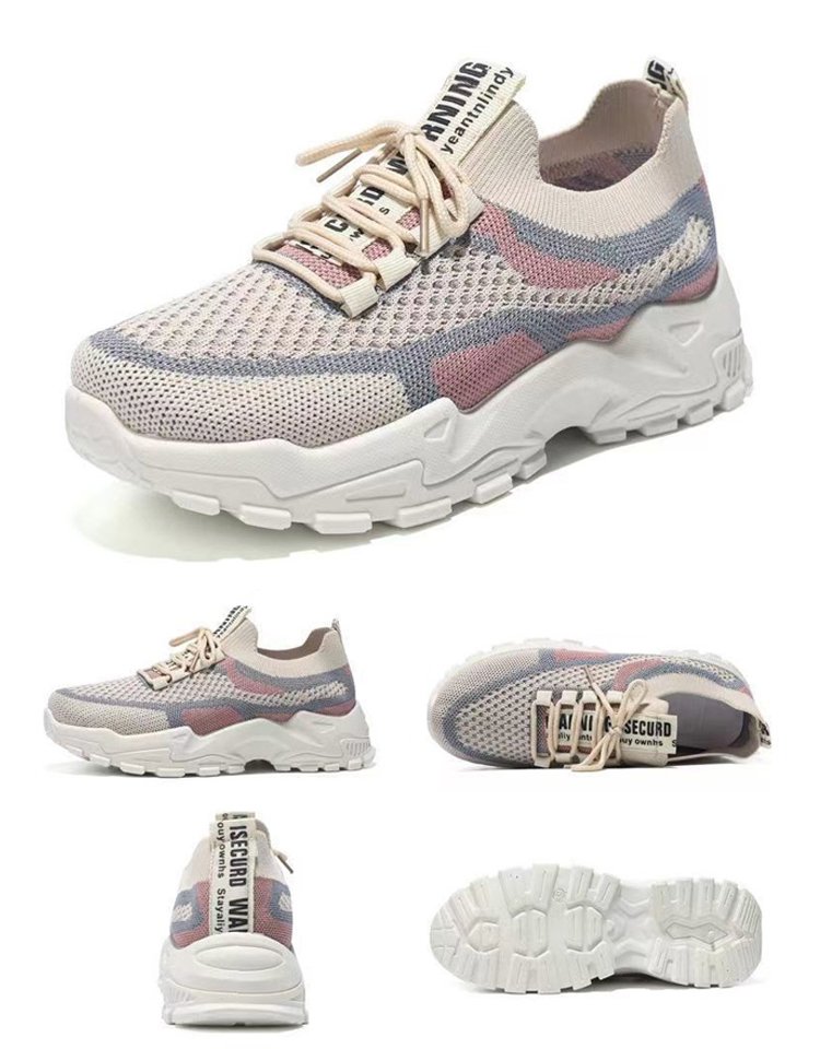 春夏新作フライニット厚底スニーカー女性用